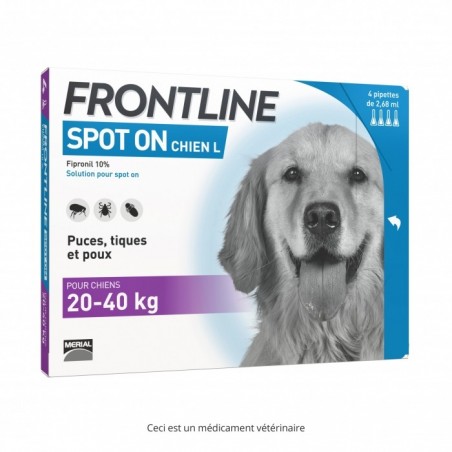 Frontline Spot on chiens Large de 20 à 40 kg - JungleVet Frontline Spot on chiens Large de 20 à 40 kg - JungleVet