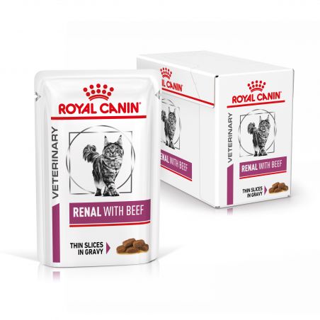 Royal Canin Veterinary Diet Cat Renal Boeuf en sauce 12 x 85g Royal Canin Veterinary Diet Cat Renal Boeuf en sauce 12 x 85g