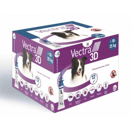 Vectra 3D chiens de 10 à 25 kg - JungleVet Vectra 3D chiens de 10 à 25 kg - JungleVet