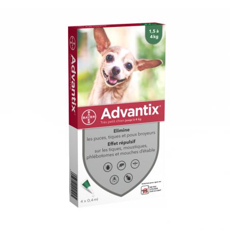 Advantix très petit chien de 1,5 à 4 kg Advantix très petit chien de 1,5 à 4 kg