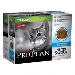 Purina ProPlan Sterilised NutriSavour Cabillaud Mousse - 10 sachets de 85g