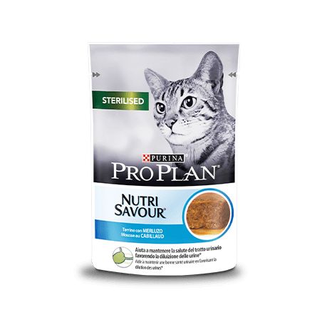 Purina ProPlan Sterilised NutriSavour Cabillaud Mousse - 10 sachets de 85g