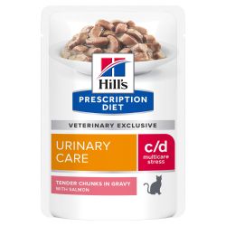 Hill's Prescription Diet Feline C/D Urinary Stress Saumon 12 x 85 g
