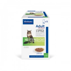 Virbac Veterinary HPM Cat Adult Neutered Salmon Bouchées boite de 12 sachets de 85g