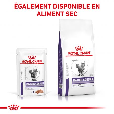 Royal Canin Veterinary Diet Cat Mature Consult Balance en Mousse - 12 sachets de 85 g