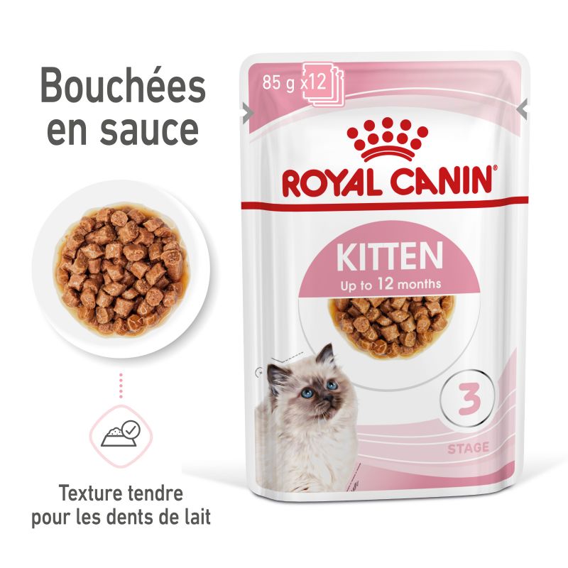 Royal Canin Cat Kitten émincé en sauce - 12 sachets de 85 g Royal Canin Cat Kitten émincé en sauce - 12 sachets de 85 g