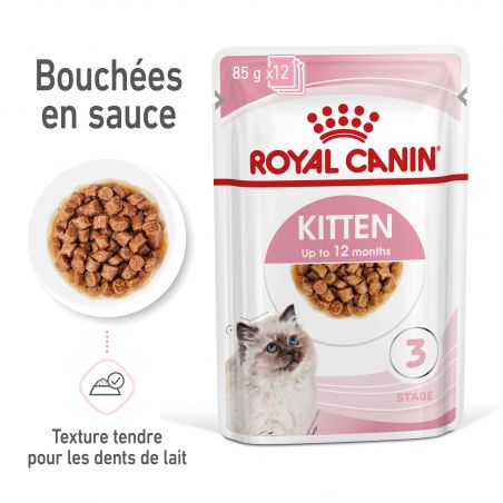 Royal Canin Cat Kitten émincé en sauce - 12 sachets de 85 g Royal Canin Cat Kitten émincé en sauce - 12 sachets de 85 g