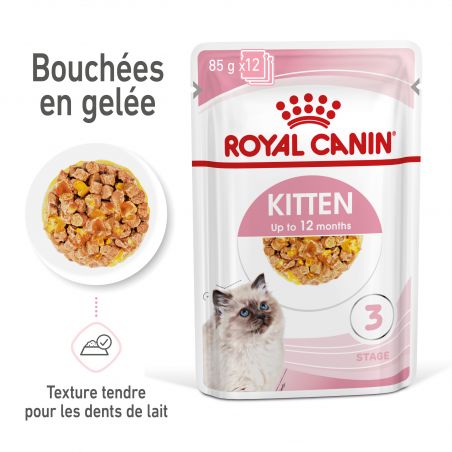 Royal Canin Cat Kitten Bouchées en Gelée - 12 sachet de 85g Royal Canin Cat Kitten Bouchées en Gelée - 12 sachet de 85g