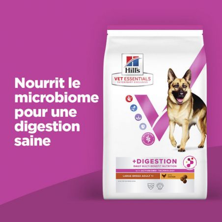 Hill's Vet Essentials Chien Multi Benefit + Digestion Adult1+ Large Breed Sac de 14kg Hill's Vet Essentials Chien Multi Benefit + Digestion Adult1+ Large Breed Sac de 14kg