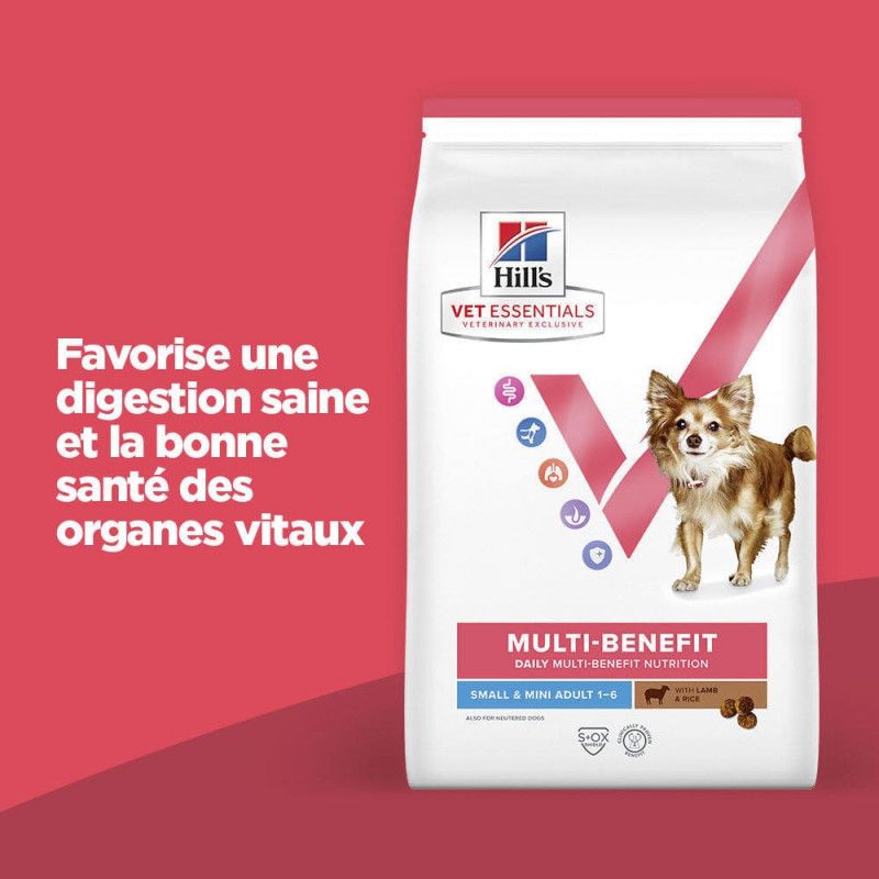 Hill's Vet Essentials Chien Multi Benefit Adult1+ S&M Agneau & Riz Sac de 2kg Hill's Vet Essentials Chien Multi Benefit Adult1+ S&M Agneau & Riz Sac de 2kg