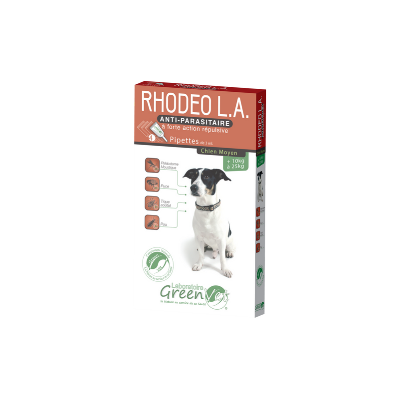 Rhodeo pipettes antiparasitaires pour chien moyen Rhodeo pipettes antiparasitaires pour chien moyen