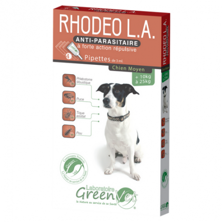 Rhodeo pipettes antiparasitaires pour chien moyen Rhodeo pipettes antiparasitaires pour chien moyen