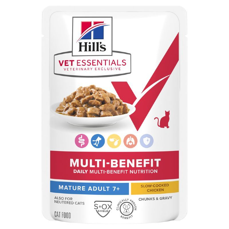 Hill's Vet Essentials Chat Multi Benefit Mature Adult 7+ au poulet - 12 sachets repas de 85 g Hill's Vet Essentials Chat Multi Benefit Mature Adult 7+ au poulet - 12 sachets repas de 85 g