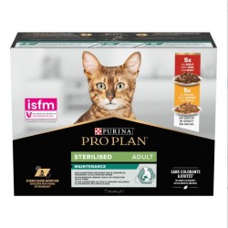 Purina Proplan Cat Adult Sterilised Maintenance boeuf et poulet 10 sachets de 85 g