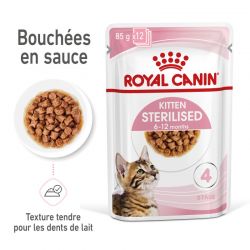 Royal Canin Kitten Sterilised Emincé en sauce - 12 sachets de 85 g