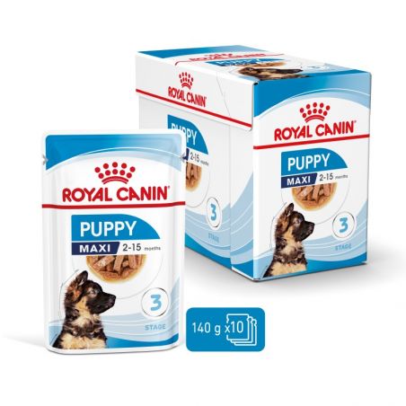 Royal Canin Maxi Puppy Sauce pour chiot - 10 sachets de 140 g Royal Canin Maxi Puppy Sauce pour chiot - 10 sachets de 140 g
