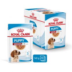 Royal Canin Dog Puppy Medium Bouchées en Sauce 10 sachets de 140 g