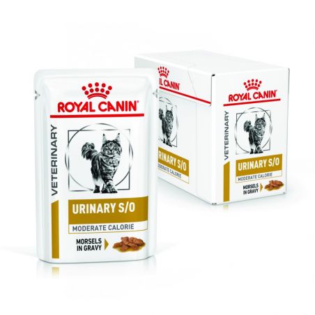 Royal Canin Veterinary Diet Cat Urinary S/O Moderate Calorie Morceaux - 12 sachets de 85 g Royal Canin Veterinary Diet Cat Urinary S/O Moderate Calorie Morceaux - 12 sachets de 85 g
