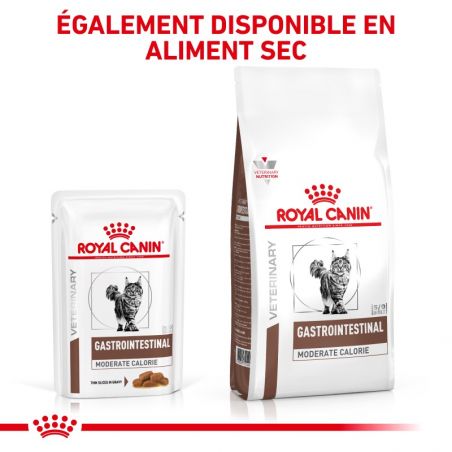 Royal Canin Veterinary Diet Cat Gastro Intestinal Moderate Calorie -12 sachets de 85 g