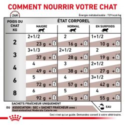 Royal Canin Veterinary Diet Cat Gastro Intestinal Moderate Calorie -12 sachets de 85 g