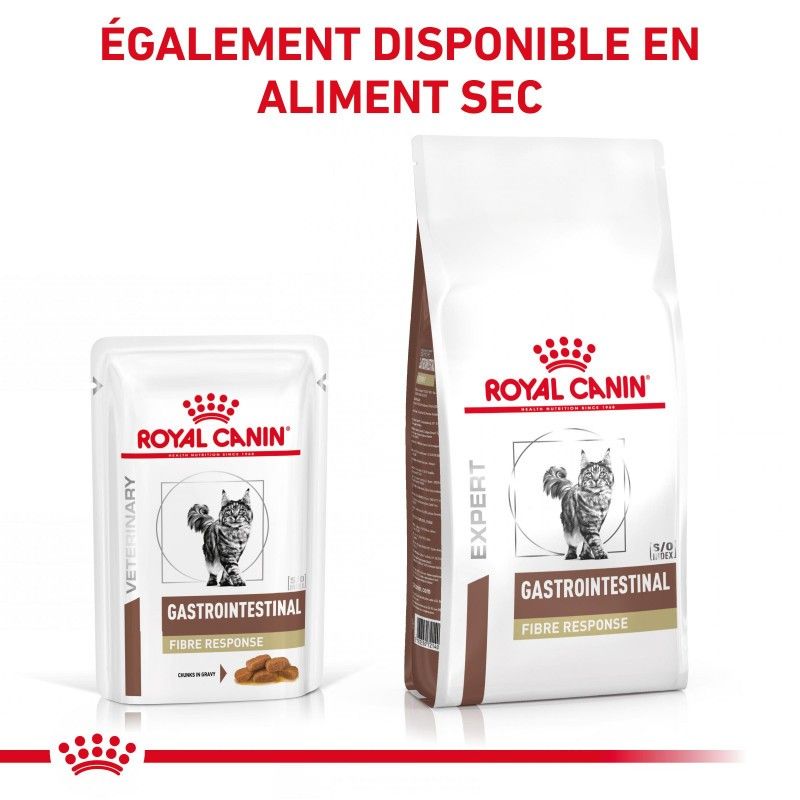 Royal Canin Veterinary Diet Cat Gastro Intestinal Fibre Response Morceaux - 12 sachets de 85 g Royal Canin Veterinary Diet Cat Gastro Intestinal Fibre Response Morceaux - 12 sachets de 85 g