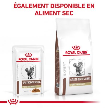 Royal Canin Veterinary Diet Cat Gastro Intestinal Fibre Response Morceaux - 12 sachets de 85 g Royal Canin Veterinary Diet Cat Gastro Intestinal Fibre Response Morceaux - 12 sachets de 85 g