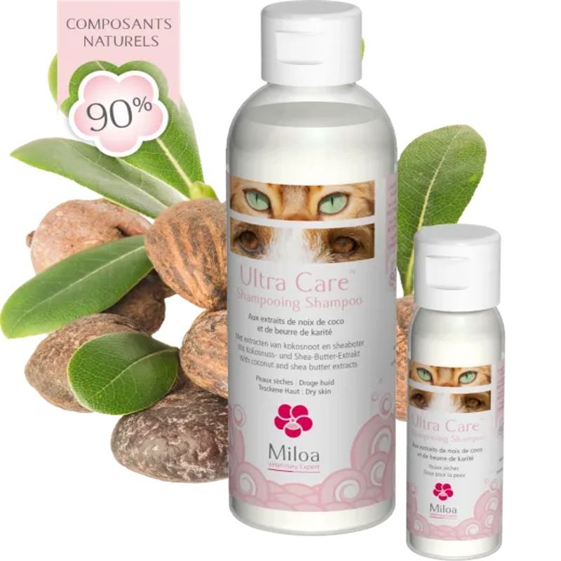 Miloa shampoing Ultra Care pour chien et chat - Flacon de 200 ml Miloa shampoing Ultra Care pour chien et chat - Flacon de 200 ml