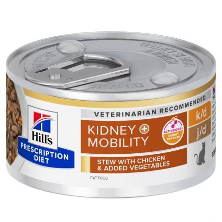 Hill's Prescription Diet Feline K/D J/D Kidney + Mobility mijotés poulet - 24 boîtes de 82 g Hill's Prescription Diet Feline K/D J/D Kidney + Mobility mijotés poulet - 24 boîtes de 82 g