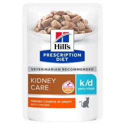 Hill's Prescription Diet K/D Kidney Early Stage pour Chat au Poulet - 12 sachets de 85 g