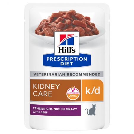 Hill's Prescription Diet k/d Kidney pour Chat au Boeuf - 12 sachets de 85 g Hill's Prescription Diet k/d Kidney pour Chat au Boeuf - 12 sachets de 85 g