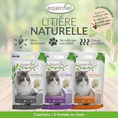 Essentiel Litière Naturelle Agglomérante Soja Essentiel Litière Naturelle Agglomérante Soja