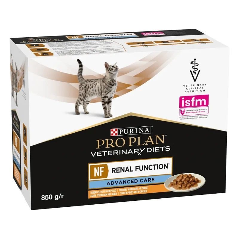 Pro Plan Veterinary Diets Feline NF Renal Function Advanced care au poulet -10 sachets de 85 g Pro Plan Veterinary Diets Feline NF Renal Function Advanced care au poulet -10 sachets de 85 g