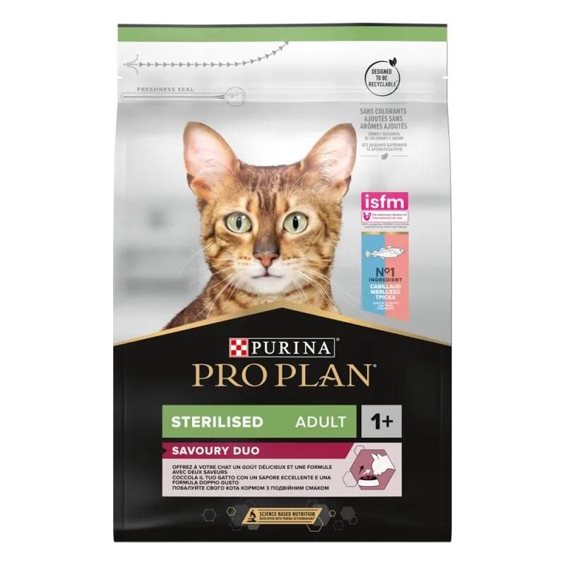 Pro Plan Cat Sterilised Adult Savoury Duo Cabillaud & truite - Sac de 3 kg