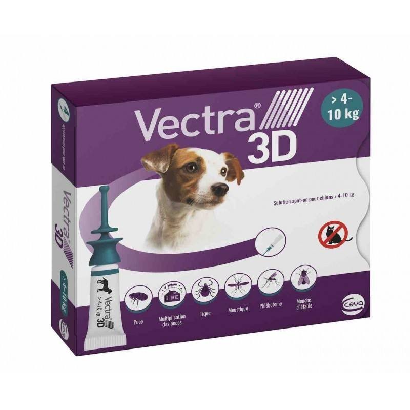 Vectra 3D chiens de 4 à 10 kg - JungleVet Vectra 3D chiens de 4 à 10 kg - JungleVet