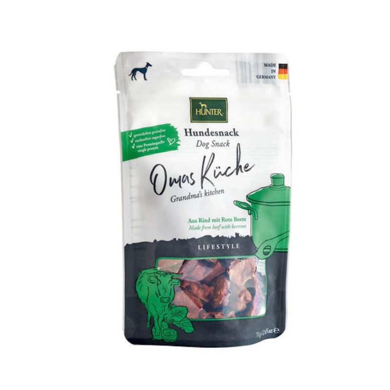 Friandises Hunter Lifestyle Grandma's Kitchen Boeuf sachet de 70 g - JungleVet Friandises Hunter Lifestyle Grandma's Kitchen Boeuf sachet de 70 g - JungleVet