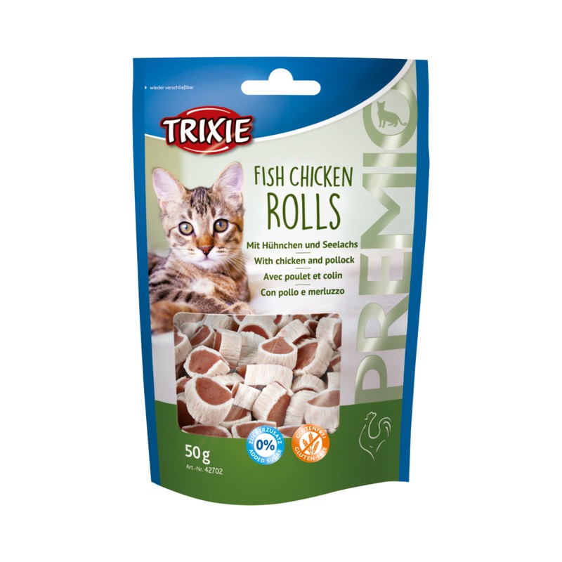 Trixie Friandises Premio Fish Chicken Rolls pour chats - JungleVet Trixie Friandises Premio Fish Chicken Rolls pour chats - JungleVet