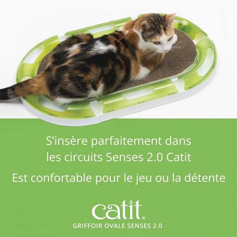 Griffoir ovale Catit Senses 2.0 pour chat banc vert - JungleVet Griffoir ovale Catit Senses 2.0 pour chat banc vert - JungleVet