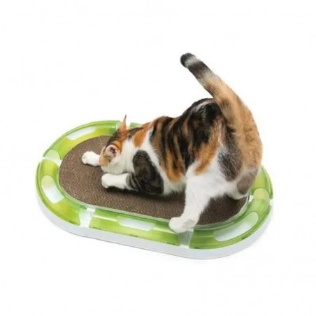 Griffoir ovale Catit Senses 2.0 pour chat banc vert - JungleVet Griffoir ovale Catit Senses 2.0 pour chat banc vert - JungleVet