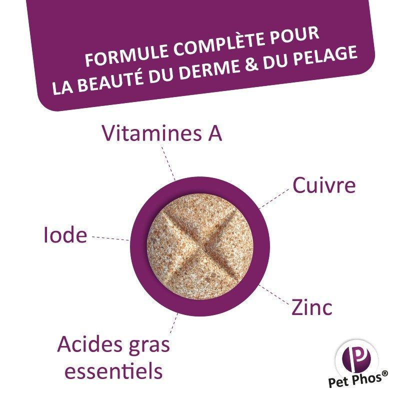 Pet Phos pelage chat Boite de 36 comprimés Pet Phos pelage chat Boite de 36 comprimés