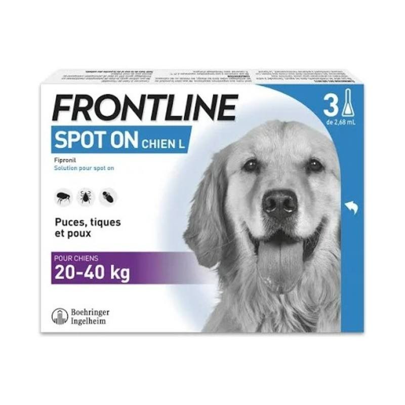 Frontline Spot on chiens Large de 20 à 40 kg - JungleVet Frontline Spot on chiens Large de 20 à 40 kg - JungleVet