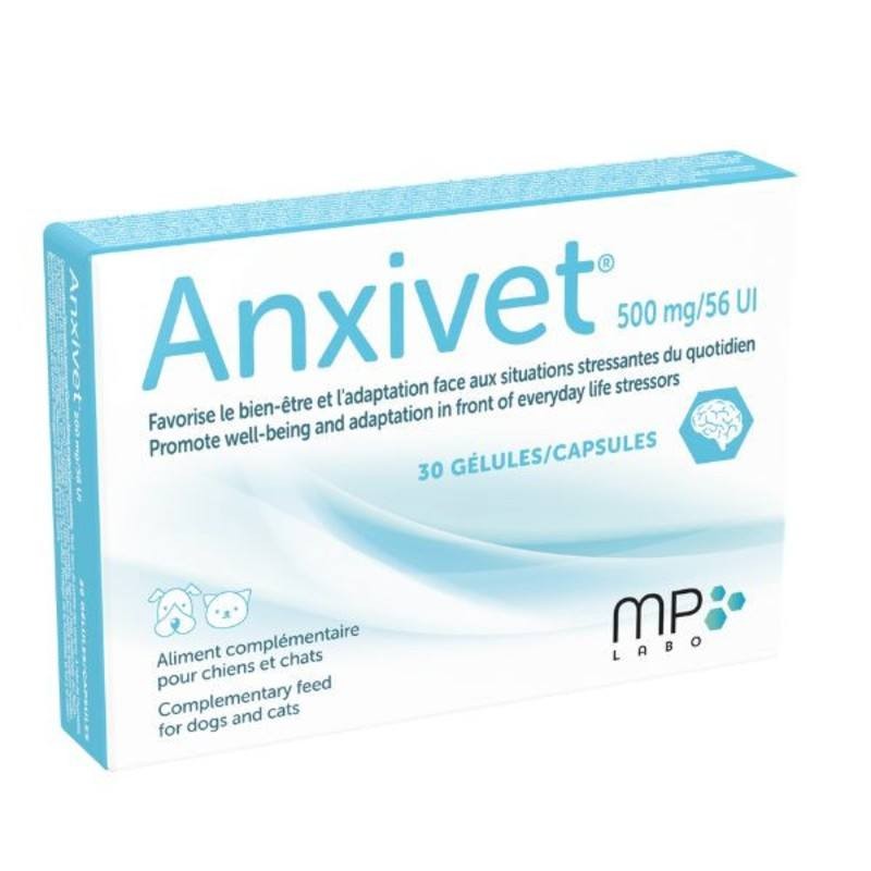 Anxivet 500 mg/56 UI 30 gélules - JungleVet Anxivet 500 mg/56 UI 30 gélules - JungleVet