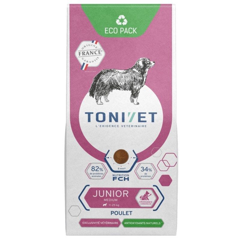 Tonivet Chien Junior Medium Poulet - JungleVet Tonivet Chien Junior Medium Poulet - JungleVet