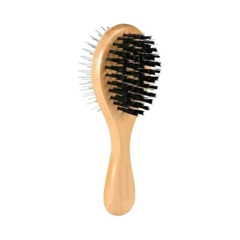Brosse double en bois pour chien - JungleVet Brosse double en bois pour chien - JungleVet
