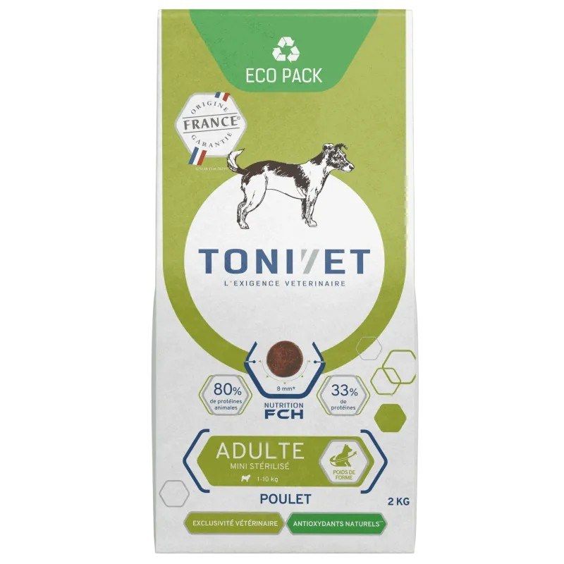 Tonivet Chien Adulte Mini Stérilisé poulet - JungleVet Tonivet Chien Adulte Mini Stérilisé poulet - JungleVet