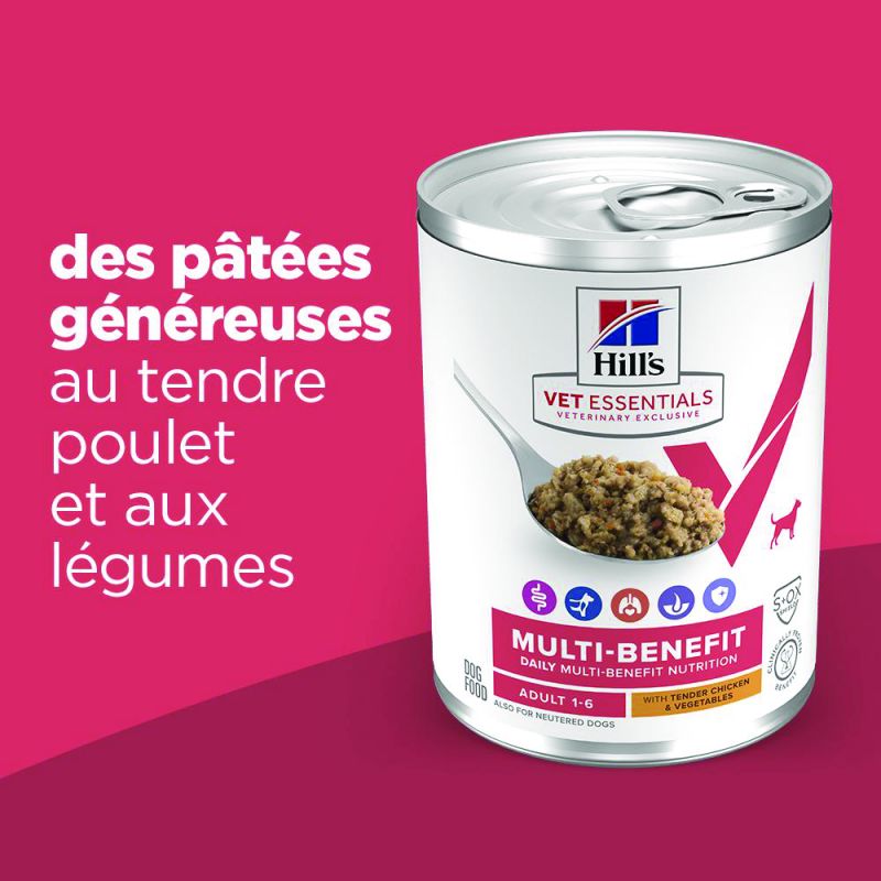 Hill's Vet Essentials Multi Benefit pour chien au poulet et légumes - 12 boîtes de 363 g Hill's Vet Essentials Multi Benefit pour chien au poulet et légumes - 12 boîtes de 363 g