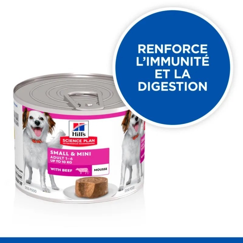Hill's Science Plan Canine Adult 1 6 Small & Mini Boeuf Mousse 12 boîtes de 200 g - JungleVet Hill's Science Plan Canine Adult 1 6 Small & Mini Boeuf Mousse 12 boîtes de 200 g - JungleVet