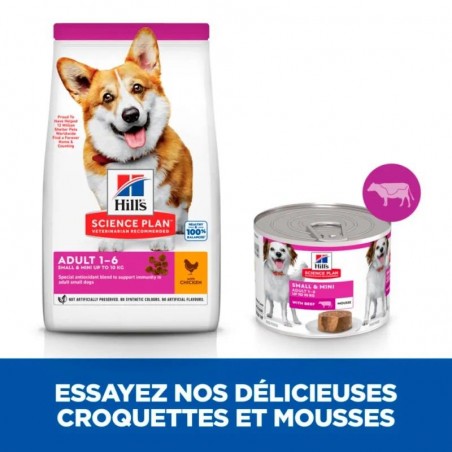 Hill's Science Plan Canine Adult 1 6 Small & Mini Boeuf Mousse 12 boîtes de 200 g - JungleVet Hill's Science Plan Canine Adult 1 6 Small & Mini Boeuf Mousse 12 boîtes de 200 g - JungleVet