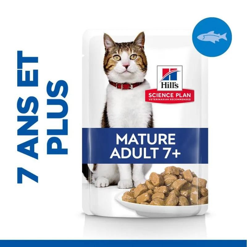 Hill's Science Plan Mature7+ pour chat au poisson de l'océan - 12 sachets de 85 g - JungleVet Hill's Science Plan Mature7+ pour chat au poisson de l'océan - 12 sachets de 85 g - JungleVet