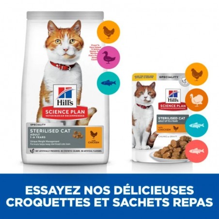 Hill's Science Plan Adult Sterilised pour chat au saumon - 12 sachets de 85 g - JungleVet Hill's Science Plan Adult Sterilised pour chat au saumon - 12 sachets de 85 g - JungleVet