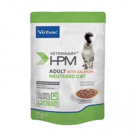 Veterinary HPM Cat Adult Neutered Salmon Bouchées 12 sachets de 85 g - JungleVet Veterinary HPM Cat Adult Neutered Salmon Bouchées 12 sachets de 85 g - JungleVet